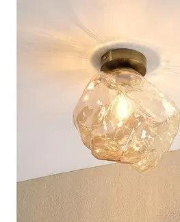 Svietidlá  Stropné svietidlo CRISTAL 1xE14/15W/230V mosadz/dymovo-béžová LM-1.302/A/PATYNA/AMBER