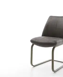 Jedálenské stoličky DELIFE Jedálenská stolička Elso-Flex mikrovlákno antracit vintage jedálenská stolička plochý efektový povrch titán vrecková pružina