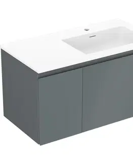Kúpeľňový nábytok MEXEN/S - Orio kúpeľňová skrinka 90 cm s umývadlom Otis pravá, 1S, 1D, grafit mat/biela mat 91A13-09047-3-BBFF66-W18P01