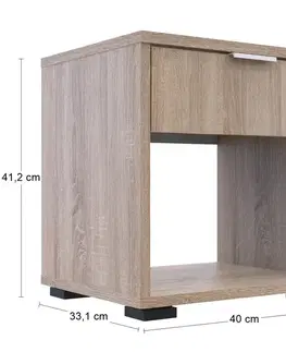 Nočné stolíky NABBI Nosen N2 nočný stolík dub sonoma