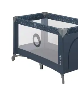 Postieľky Lionelo - Cestovná postieľka STEFI modro-šedá 5903771720793