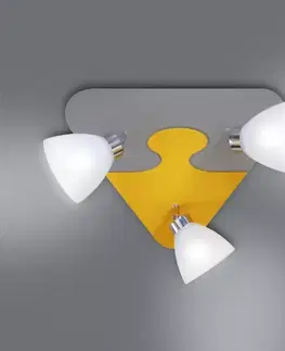 Lampy do spálne Lampa puzzle K3P-8 žltá/šedá PL3