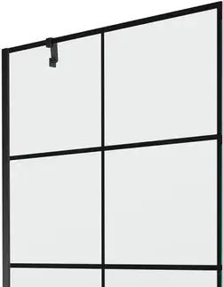 Sprchové dvere MEXEN/S - Next vaňová zástena FIX 100x150, čierny dekor, čierna 895-100-000-00-77-70