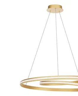 Svietidlá Redo 01-4364 - Stmievateľný LED luster na lanku TORSION LED/60W/230V zlatý 01-4364