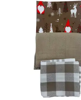 Utierky Bavlnené utierky na riad Vianočné Christmas hnedé 45x70cm 3ks TiaHome
