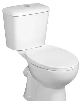 Záchody AQUALINE - JOSE WC kombi, dvojité tlačítko 3/6 l, zadný odpad, biela PS8812