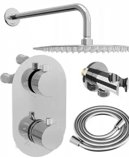 Kúpeľňové batérie MEXEN/S MEXEN/S - Kai DR70 podomietkový sprchový SET + slim sprcha 25, chróm 77602DR7025-00