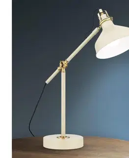Lampy Orion LA 4-1222/1 - Stolná lampa SCHILLER 1xE27/40W/230V krémová/bronz LA 4-1222/1 khaki/patina