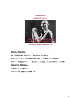 Dráma, divadelné hry, scenáre La Cantante Calva - Eugéne Ionesco