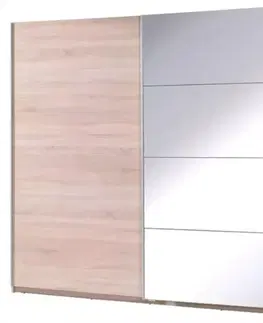 Šatníkové skrine Skriňa Twister 3 dub sonoma/zrkadlo 225 cm