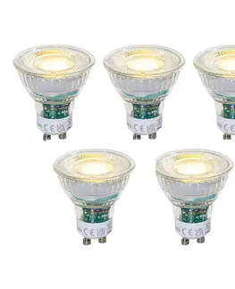 LED osvetlenie Sada 5 stmievateľných LED žiaroviek GU10 50 mm číra 2,5 W 450 lm 3000 K