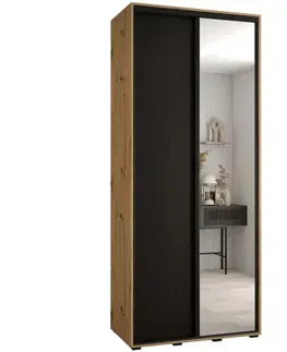 Šatníkové skrine Skriňa 45 Canaris 3 100 artisan/čierna/čierna