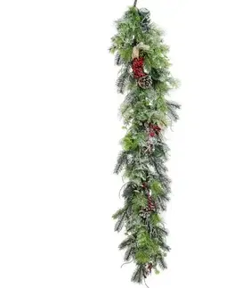 Vetvičky, girlandy, kvety Kinekus Girlanda vianočná 110 cm čečina+bobule+šišky
