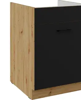 Kuchynské skrinky stojace Kuchynská skrinka Modena čierna/dub artisan 60ZL 1S BB