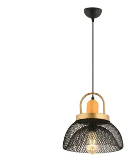 Svietidlá  Závesný luster MONZA 1xE27/40W/230V, priemer 29 cm, čierna/zlatá 518LMS1129