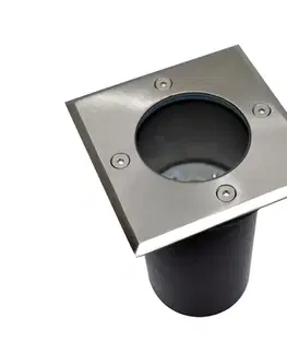Záhradné lampy  Vonkajšie nájazdové svietidlo 1xGU10/35W/230V IP44 matný chróm SKU012811