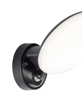 Záhradné lampy  LED vonkajšie nástenné svietidlo OLAF so senzorom, LED/10W/230V, IP44, čierne 333797