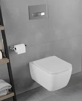 Záchody MEXEN/S - Elis Závesná WC misa vrátane sedátka s slow-slim, duroplast, biela 30910600
