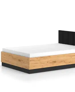 Dvojlôžkové postele Posteľ s výklopným mechanizmom Urso 1301 dub Craft zlatý/čierna