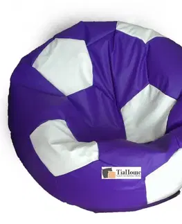 Sedacie vaky a kocky Sedací vak futbalová lopta XXL TiaHome - fialovo biela