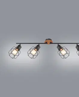 Moderné lampy do obývačky Stropné bodové svietidlo 54037-4 čierno-hnedá LS4