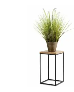 Stojany na kvetiny HowHomely Stojan na kvety BASICLOFT 40x24 čierna/hnedá HH-BL-01-40-MDF