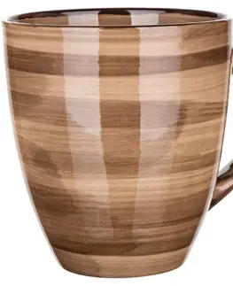 Hrnčeky a šálky Banquet 6-dielna sada keramických hrnčekov PALAS, 400 ml, hnedá
