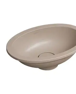 Umývadlá OMNIRES - SHELL M+ podumývadlo, 38 x 25 cm, piesková béžová matná, SHELL380UPDB