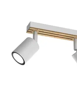 Svietidlá  Bodové svietidlo TERRA 2xGU10/8W/230V biela/dub 9978