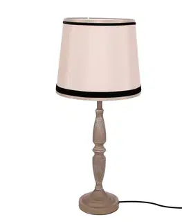 Stolové lampy Stolová lampa CARDINALE, výška 58 cm, tmavosivá, tienidlo 1x40 E27, béžová