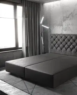 Rámy postelí DELIFE Boxspring posteľ Dream-Great 180×200 cm imitácia kože antracitová