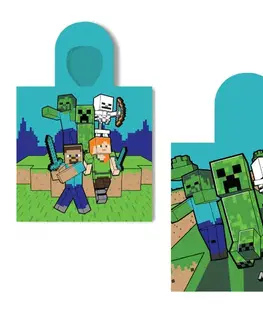 Osušky pre bábätká Detské bavlnené pončo Minecraft 55x110cm Faro Tiahome