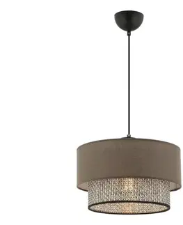 Svietidlá  Závesný luster na lanku ECHO 1xE27/60W/230V hnedý/sivý 390FLH2506
