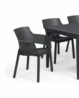 Záhradné plastové zostavy Elvisia Záhradný set CASSIDY 6 + 1 | grafit