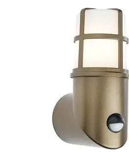 Svietidlá Redo 90199 - Vonkajšie svietidlo so senzorom TRITON 1xE27/28W/230V IP54 mosadz 90199