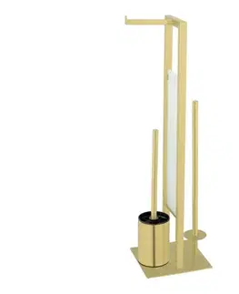 Svietidlá WENKO 26034100 - Sada na WC RIVALTA 18x70 cm nerez/zlatá/biela/čierna 26034100