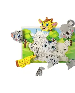 Puzzle Rappa Drevené puzzle zvieratká, 8 dielikov