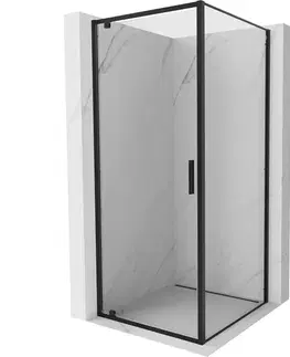 Sprchovacie kúty MEXEN/S - Exo sprchovací kút dvere krídlové 100 x 100, transparent, čierna 8181-100-100-70-00