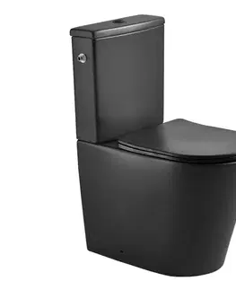 Záchody WC kombi komplet SAT Brevis vrátane dosky softclose, vario odpad čierny SATBRE031RREXVPBKM SATBRE031RREXVPBKM