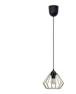 Svietidlá HEXE Luster na lanku CEED GOLD 1xE27/60W/230V pr. 17,5 cm čierna/zlatá 0724