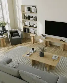 Konferenčné stolíky Konferenčný stolík Double Mushroom Sapphire Oak