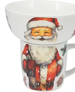 Hrnčeky a šálky Raňajková sada Santa, 2 ks, porcelán