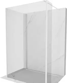 Sprchové dvere MEXEN/S - Kioto Sprchová zástena WALK-IN 110 x 70 x 40, transparent, biela 800-110-070-221-20-00-040