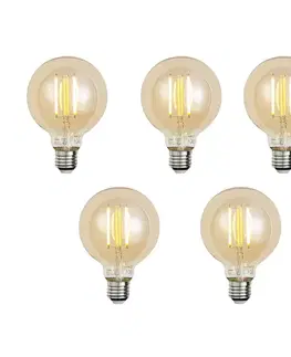 LED osvetlenie Sada 5 inteligentných stmievateľných LED žiaroviek E27 G95 zlatá 7W 806 lm 1800-6500K