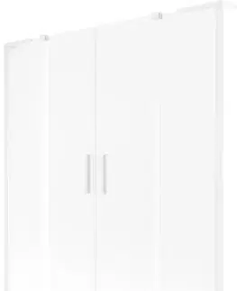 Sprchové dvere MEXEN/S - Velar L Duo dvojkrídlová posuvná vaňová zástena 160 x 150, dekor, biela 896-160-003-32-20