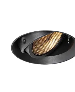 Zapustené svietidlá Moderné zapustené bodové svetlo čierne GU10 AR111 okrúhle bez rámu - Oneon Honey