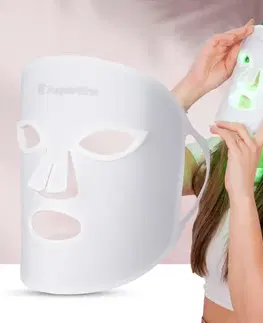 Lampy pre svetelnú terapiu Nabíjacia silikónová ošetrujúca LED maska inSPORTline Santorina, USB