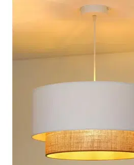 Svietidlá  - Luster na lanku BOHO 1xE27/15W/230V pr. 45 cm biela/hnedá 89811