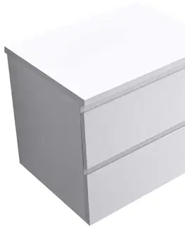 Kúpeľňový nábytok CERANO - Koupelnová skříňka Carole - bílá matná + deska pod umyvadlo Navira Pro - 36 mm - 60x51,6x46  CER-668273