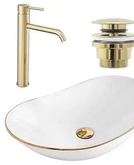 Umývadlá REA/S - SET umývadlo na dosku + batéria + klik klak KPL-09998